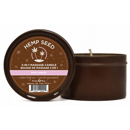 Hemp Seed 3 in 1 Massage Candle 6 Oz - Rosy Cheeks