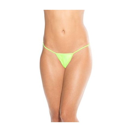 Low Back Tee Thong - Neon  Green - One Size 