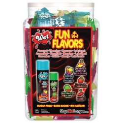 Wet Fun Flavors 4-in-1 Lube - 144 Piece Bowl 10 Ml Pillows - Assorted