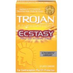 Trojan Ultra Ribbed Ecstasy Ultrasmooth - 10 Pack