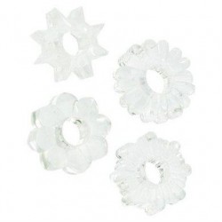 Basic Essentials Cockrings 4 Pack - Clear