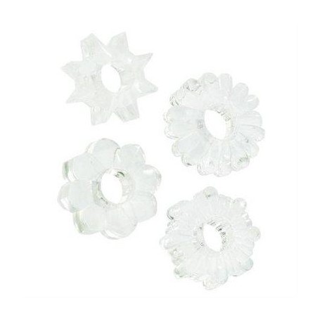Basic Essentials Cockrings 4 Pack - Clear
