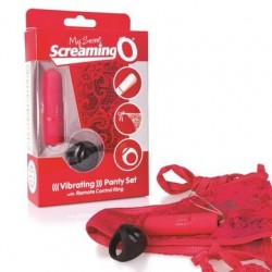 My Secret Screaming O Vibrating Panty Set with Remote Control Ring - Red