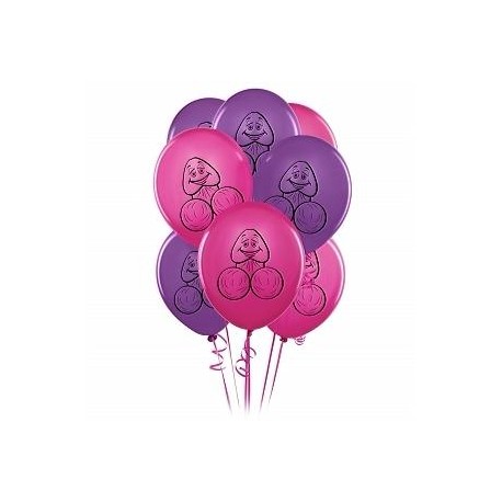 Pecker Balloons - Pink and Purple 8 Pieces 