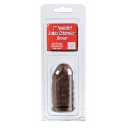 Latex Extension Noduled Cock Head 3-inch - Brown 