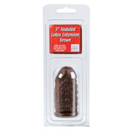 Latex Extension Noduled Cock Head 3-inch - Brown 