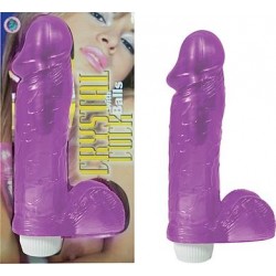 Crystal Cock with Balls - Purple