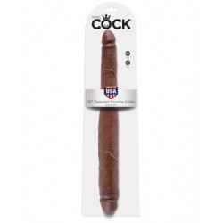 King Cock 16-inch Tapered  Double Dildo - Brown 
