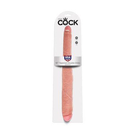 King Cock 16-inch Tapered  Double Dildo - Flesh 