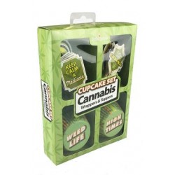 Cupcake Set - Cannabis Wrappers & Toppers 