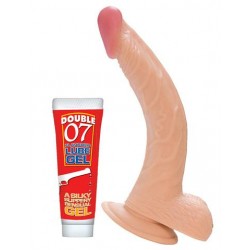 All American Whoppers 8-Inch Curved Dong With Balls And Lube