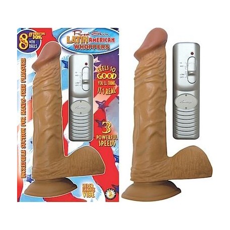 Latin American Whoppers 8 Inch Vibrating Dong with Balls