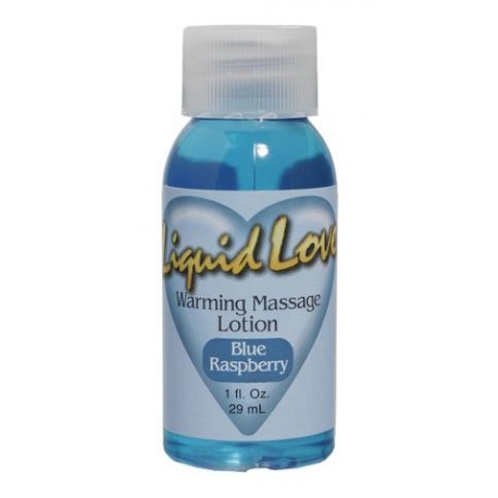 Liquid Love Warming Massage Lotion Blue Raspberry - 1 oz.