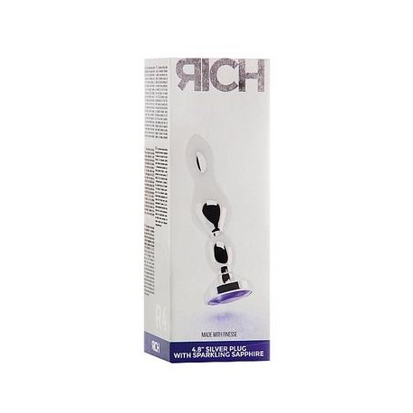 Rich R4 Silver Plug - 4.8 Inch - Dark Purple Sapphire 
