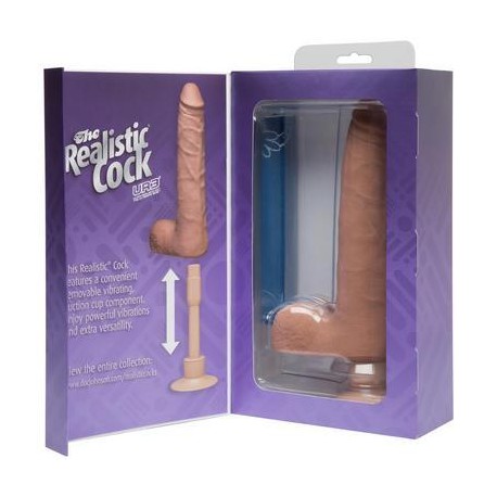 The Realistic Cock - Ur3 Slim  Vibrating - 9-inch - Brown 
