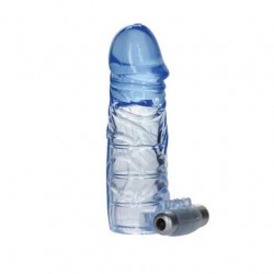 Up Extend It Up Vibrating  Extension Sleeve - Blue 