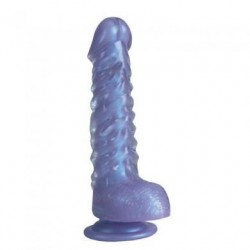 Crystal Cote Double Dong With Suction Cup 7-inch - Purple 