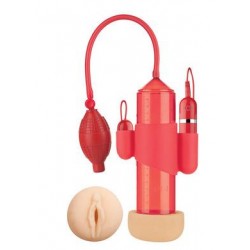 Supreme Vibrating Penis Pump  - Vagina - Red 