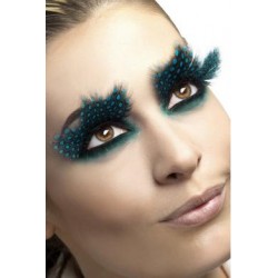 Large Aqua Dots Feather  Eyelashes