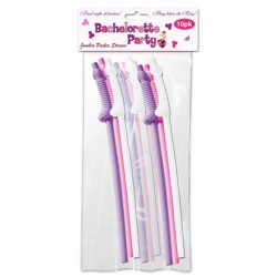 Bachelorette Party Jumbo Flexy Super Percker Straws - 10 Pack 